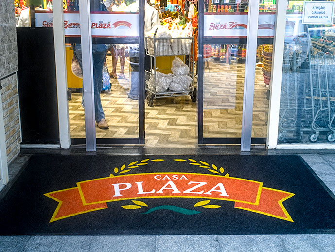 Tapete emborrachado personalizado para entrada