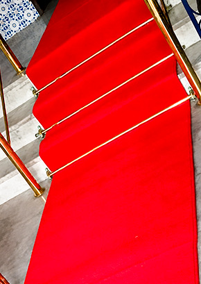 Passadeiras vermelhas para eventos, entradas e recepções