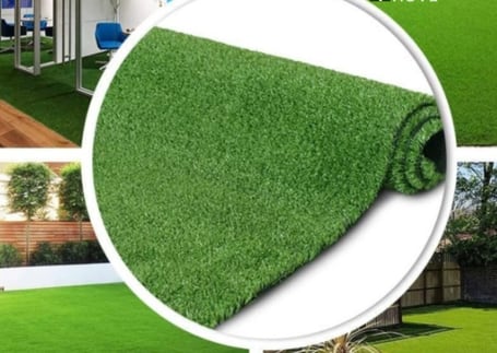 Grama sintética em rolo e aplicada em ambiente interno e em járdim Grama sintética em rolo e aplicada em ambiente interno e em járdim