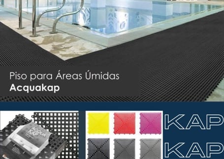 Piso para áreas úmidas Acquakap com opções de cores dos módulos