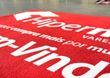 Tapete de nylon vermelho de boas-vindas da loja Filipemir