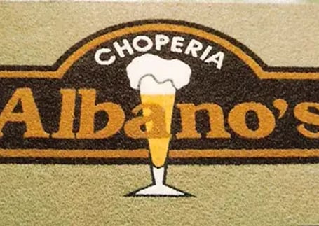 Detalhe da trama de vinil de tapete emborrachado personalizado de choperia